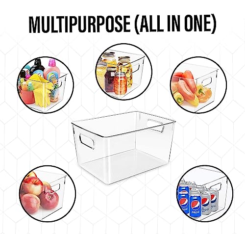 Clear Plastic Storage Bins (11 X 7.5 X 6)