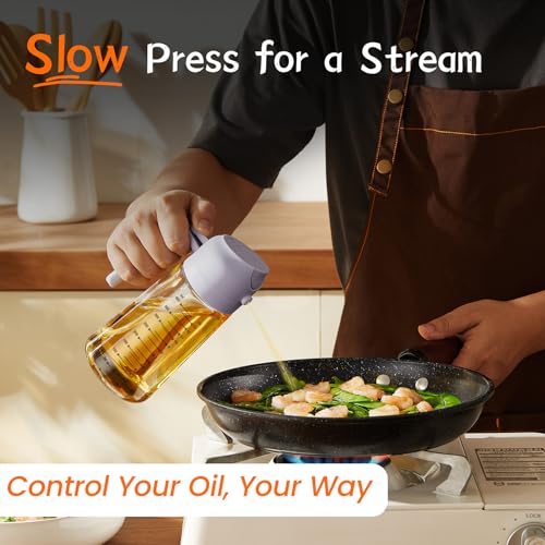 16oz 470ml Glass Olive Oil Sprayer for Cooking (Periwinkle)