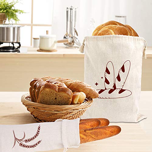 4 Packs Linen Bread Bags for Homemade Bread