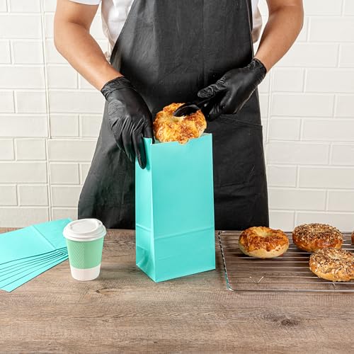 Bakery Bags 100 Pack of 6.1 x 4 x 11.8 Inches Grease (8 lb / Turquoise)