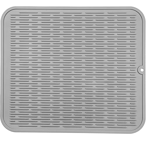 Silicone Dish Drying Mat for Multiple Usage (Gray / 24"L x 18"W)