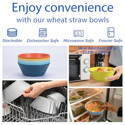 Unbreakable Large Cereal Bowls Set of 6