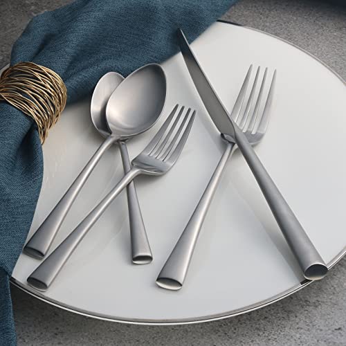 Bailey 20 Piece Forged Stainless Steel Flatware Set Cutlery Set (Satin / 20 pieces for 4)