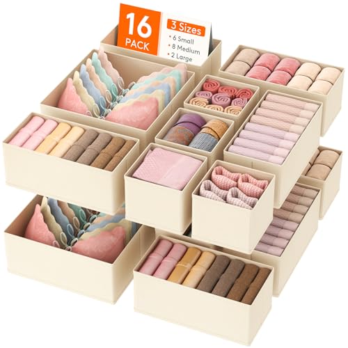 Drawer Organizer Clothes for Closet (16 Count)