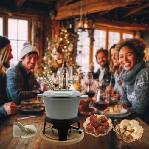 Cast Iron Fondue Set 15 (Ice Melt Blue)