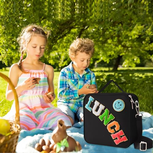 Insulated Lunch Bag With Adjustable Shoulder Strap (Black)