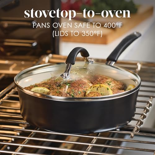 Cucina Ceramic Nonstick Saute Pan with Lid (Saute Pan (10") / Peppercorn)
