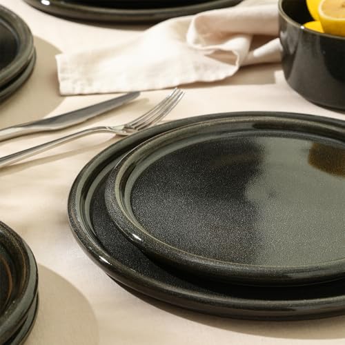 Eden 24 Piece Dinnerware Set Stoneware (Charcoal Grey / 24-Piece - Service for 8)