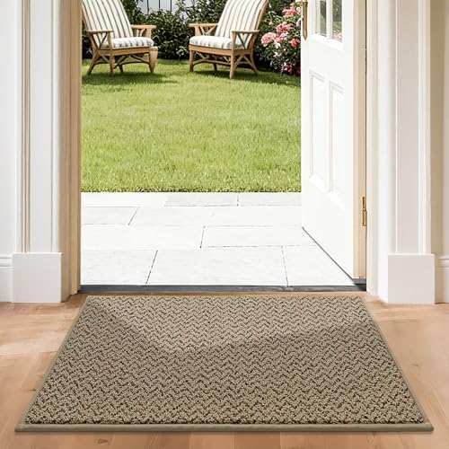 Dirt Trapper Door Mat 24"x36" Non Slip Washable Taupe (86.4 Sq Ft)