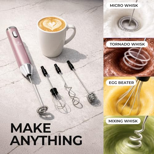Rechargeable Milk Frother Handheld (Bubblegum / Rechargeable Z1 Motor Max)