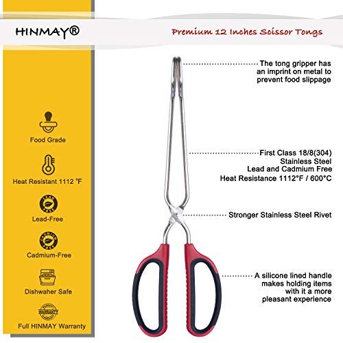 Stainless Steel Scissor Tongs with Comfort