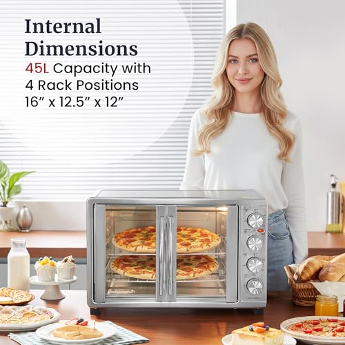 ETO4510B# French Door Convection Oven 47.5Qt (18-Slice, 45L w/ Rotisserie / Stainless Steel and Black)