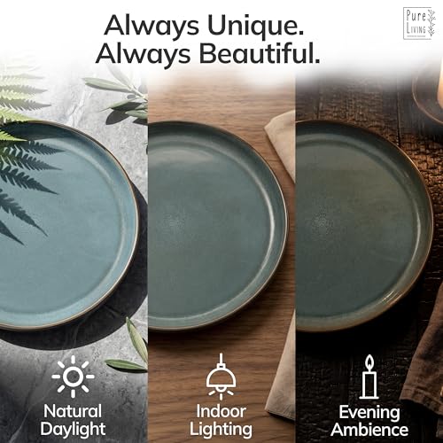 16 Piece Stoneware Dinnerware Set for 4 (Dark / Petrol / Set for 4 (16pcs))