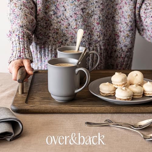 over&back Rim Stoneware Coffee Mugs (Gray / Mugs | 4 Pieces)