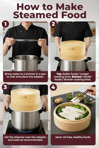 8" Bamboo Steamer Basket