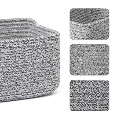 Small Storage Baskets for Organizing (4pcs-L11.5xW7.5xH4.7" / Grey)