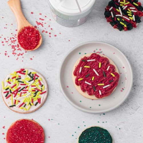 Sprinkles 6 Cell Edible Sprinkle Mix Jimmies Perfect for Cake Decorations Baking Ice Cream Cookies Cupcake Topper (Christmas)