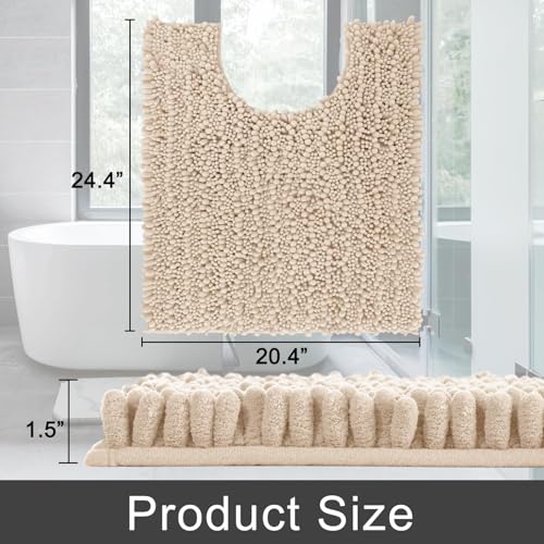 Toilet Rug U Shaped Washable 24x20 Inch (6.9375 Sq Ft)