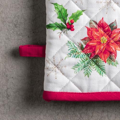 100% Cotton Oven Mitt & Pot Holder Set (101 - Chromo / 7.5" x 13" & 8" x 8" (Oven Mitt & Pot Holder))