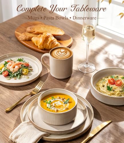 7.5 Inch Pasta Bowls Set of 4 (Set of 4 / Cappuccino)