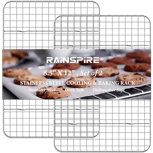 Cooling Racks for Cooking and Baking True 304 Stainless Steel 8.5"x12" 2Pcs (8.5"x12")