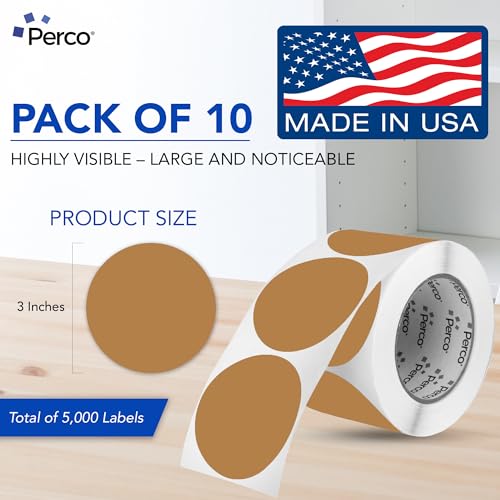 Kraft Brown Perforated Round Circle Dot Sticker 3 (Kraft Brown / 3 Inch)