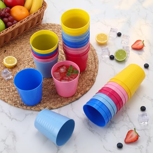 36 Pcs Kids Plastic Cups 8 oz Drinking Toddler Cups (Neon)