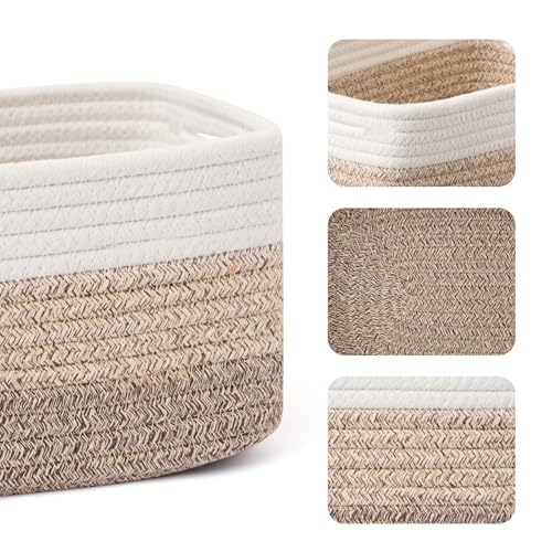 Small Storage Baskets for Organizing (4pcs-L13xW8.5xH5.1" / Gradient Brown)