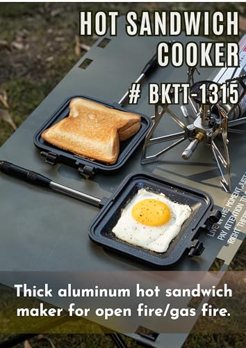 Sandwich Maker Hot Sand Single Burner Gas Fire Open Fire Compact Aluminum TT (Black)