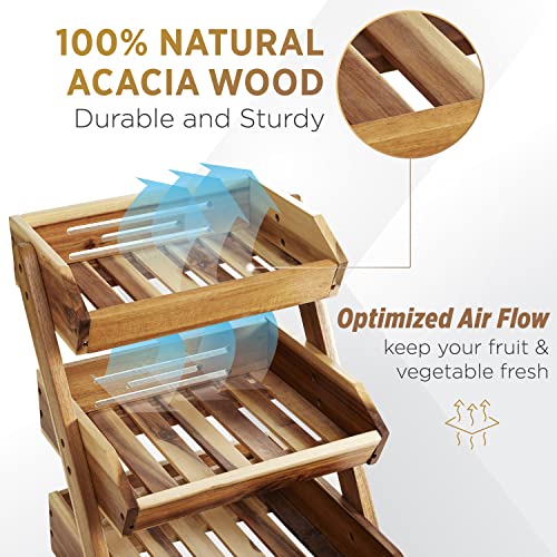 3 Tier Fruit Basket for Kitchen (Natural / 3 Tier)