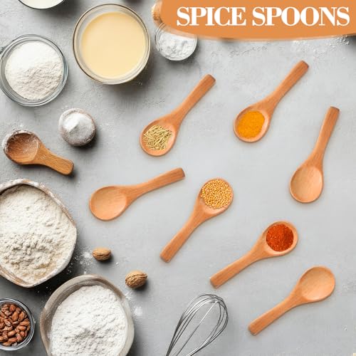 200 Pcs Small Wooden Spoons (Light Brown)