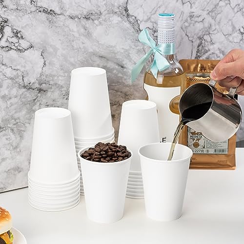 1000 Pack 12 oz Disposable Paper Coffee Cups (White / 12 oz)