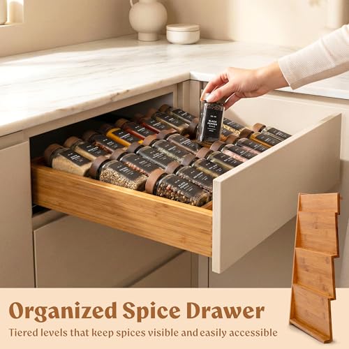 Carbonized Bamboo Spice Drawer Organizer (Carbonized Bamboo)