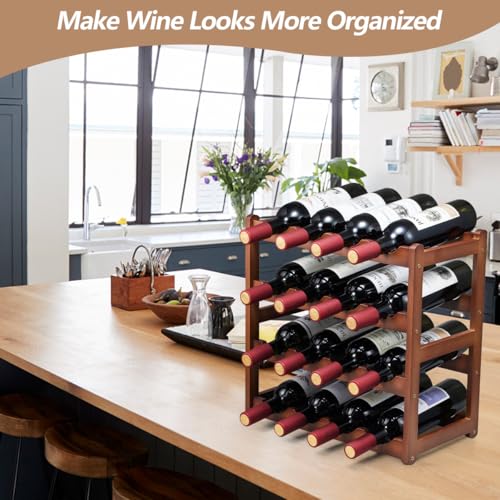 Bamboo Wine Rack (4 Tier Brown)