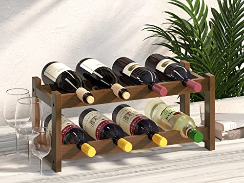 Bamboo Wine Rack (2-tier-Brown)