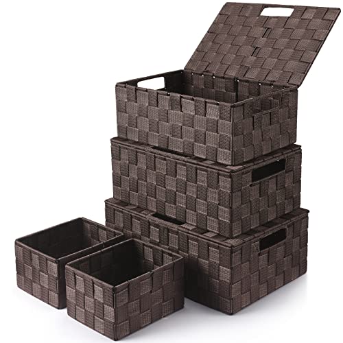Storage Baskets with Lids (5 Count)