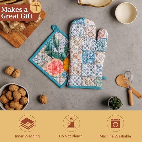 Pot Holders 100% Cotton Potholders (010 - Agrume / 8" x 8" (Pot Holder Pack of 1))