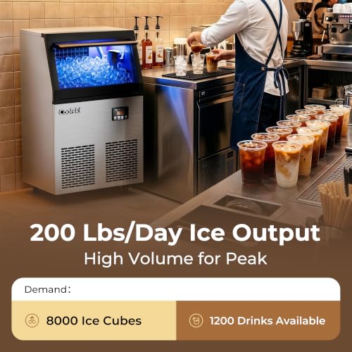 Commercial Ice Maker Machine (100lbs/24H / Commercial Ice Maker-Black)