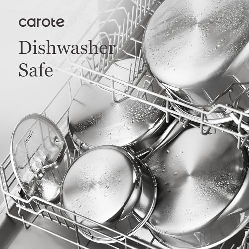 21pcs Tri Ply Stainless Steel Cookware Set (Silver / 21 PCS)