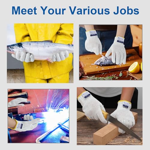 Level 8 Reinforced Cut Resistant Gloves (Large (Pack of 2) / White)