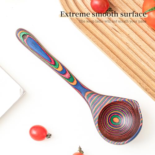 Pakkawood Rainbow Deep Soup Ladle with Spout