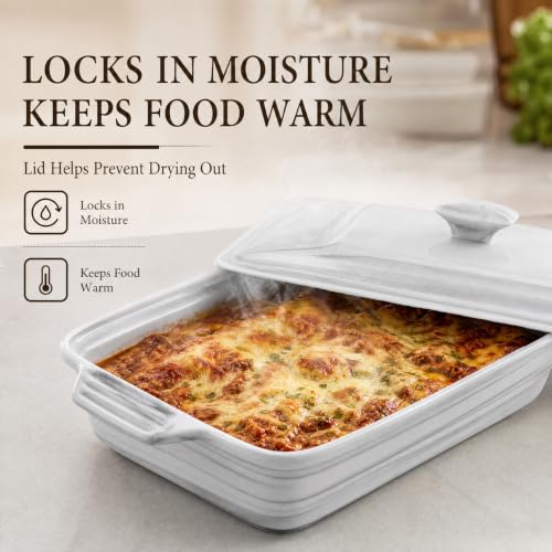 4.4 Qt Large Casserole Dish with Lid (4.4 QT - Marble Grey)