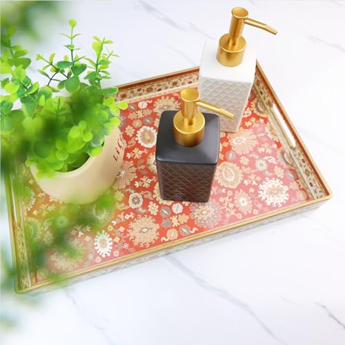 Serving Tray Plastic Rectangular Coffee Table Tray with Handles (Hs004r)