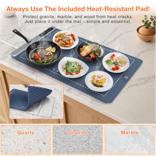 Warming Mat for Food 24"x15" (X Large Size: 24"x15" / Navy)