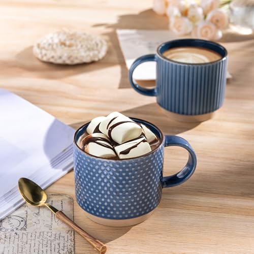 12 OZ Stackable Coffee Mugs (Moonlight Blue / 12 Ounces)