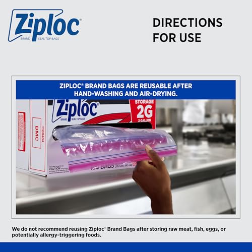 Ziploc Brand Food Storage 2 Gallon Bags (100 Count)