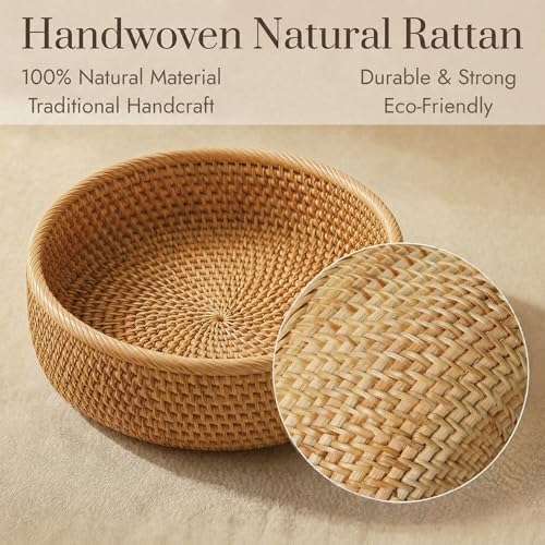 Fruit Basket Wicker Basket Rattan Fruit Bowls (Set of 3)