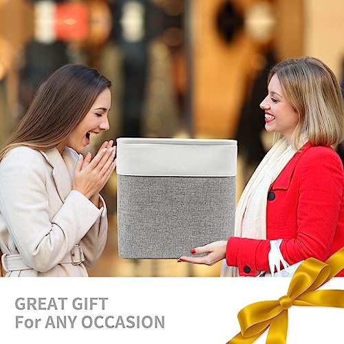 13x13 Cube Storage Bins (Gray / Off-White / Cube - 13"x13"x13")