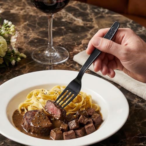 100 Count Black Plastic Silverware Heavy Duty (Black)