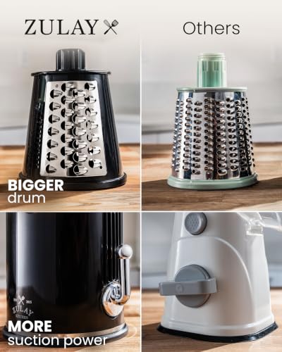 Rotary Cheese Grater Manual Hand Crank 5 Blade Shredder